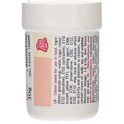 Abbildung von FunCakes Pastenfarbe Pfirsich; Konzentrierte Lebensmittelfarbe für Teig, Sahne, Fondant, Marzipan, Modellier und Blütenpaste. Halal koscher. 30 g