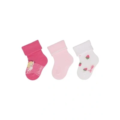 Abbildung von Sterntaler Baby Socken 3er Pack Mädchen Umschlag Babysocken mit und Motiven für Babys im Set leicht, flexibel strapazierfähig pink, 14
