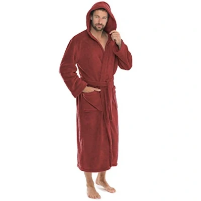 Abbildung von CelinaTex S XXXL Bademantel Kapuze Uni lang aufgesetzte Taschen Damen Herren Unisex Mikrofaser Kuschelfleece OEKO TEX Florida