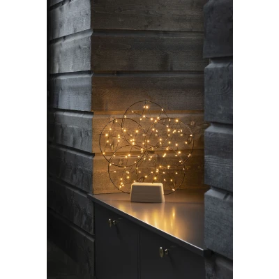Abbildung von KONSTSMIDE LED Dekolicht &quot;Weihnachtsdeko&quot;, 100 flammig, Leuchtmittel Modul fest integriert, Metallsilhouette &quot;5 kleine Ringe&quot;, mit Holz Fuß