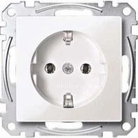 Abbildung von Schneider Electric Merten MEG2301 0319 Einsatz Schutzkontakt Steckdose System M, 1 Smart, M Plan, Creativ Polarweiß glänzend