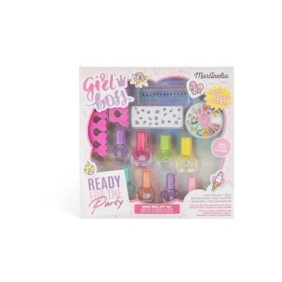 Abbildung von AQUARIUS MARTINELIA SUPER GIRL MEGA NAIL ART SET, Glitzer Nagellack Set für Kinder, Nagelkunst und Nageldesign mit Nagelsticker.