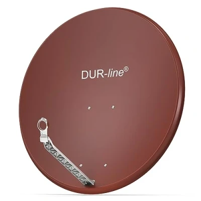 Abbildung von DUR line Select 85cm x 90cm Alu Satelliten Schüssel Rot [ Test SEHR GUT *] Aluminium Sat Spiegel