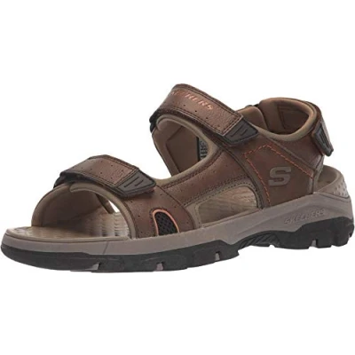 Abbildung von Skechers Herren Tresmen Hirano Sandalen, Brown Synthetic, 43 EU