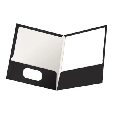 Abbildung von Oxford Laminiertes Portfolio, 100 Blatt Kapazität, 2 Taschen, 25 Stück (51704) schwarz