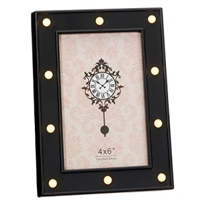 Abbildung von HAC24 LED Bilderrahmen Fotorahmen 10x15 Beleuchtet Bilder Rahmen Leuchtrahmen, (1 St), mit 10 LEDs zum Aufstellen Schwarz