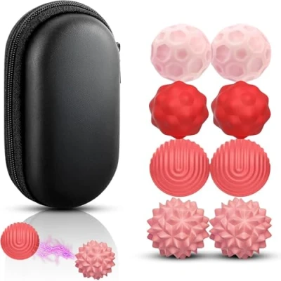 Abbildung von JoyJoyful 8 Stück Magnetkugeln Fidget Toys Erwachsene, Magnetische Kugeln Sensorik Spielzeug, Stress Bälle Mit Silikonhülle, Autismus Antistress Spielzeug Sensory Sensorischer Ball (Rot)