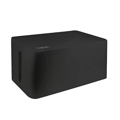 Abbildung von LogiLink Kabelführung, Kabelbox groß schwarz, 407 x 157 133,5 mm