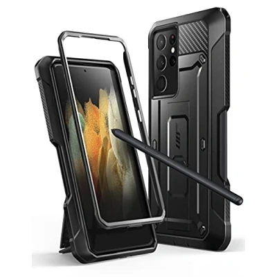 Abbildung von SUPCASE Unicorn Beetle Pro Series Dual Layer Rugged Holster &amp; Kickstand Case Ohne Displayschutzfolie für Samsung S21 Ultra Hülle mit S Pen Slot Halter [Enthält keinen Stift], Schwarz