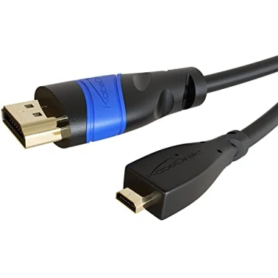 Abbildung von KabelDirekt Micro HDMI Kabel, bruchfest konstruiert 5m (HDMI zu HDMI, bidirektional, 4K@60Hz für Ultra HD, 2.0/1.4, High Speed mit Ethernet, Tablets/Kameras/Raspberry Pi, schwarz)