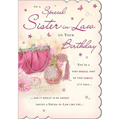 Abbildung von Piccadilly Greetings Geburtstagskarte für Schwägerin, 22,9 x 15,2 cm Regal Publishing