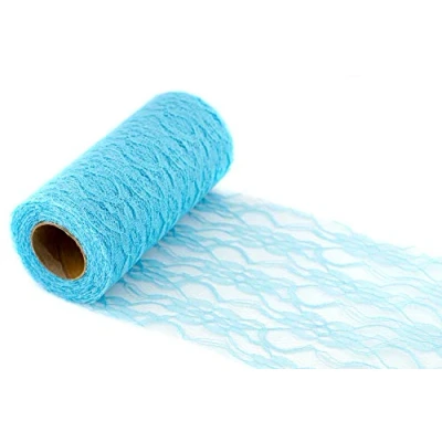 Abbildung von Creativery 10m Spitzenstoff 30cm (türkis 340) // Spitze Tischläufer Tischband Spitzenband Spitzenborte Hochzeit