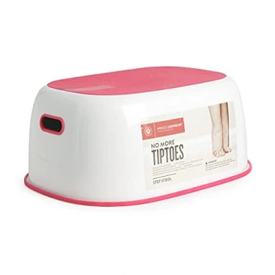 Abbildung von Prince Lionheart Step Stool Tritthocker Anti Rutsch Ober und Unterseite Leicht zu reinigen Handgriffe Vielseitig Aufbewahrung Badezimmer Booster Handwaschbecken Rose