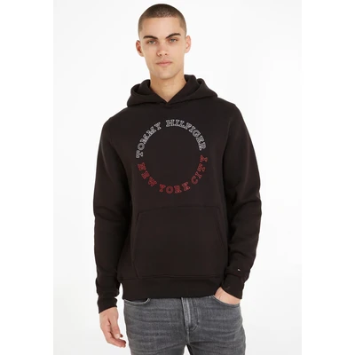 Abbildung von Tommy Hilfiger Monotype Roundall Hoody Sweatshirt, Herren, Größe: Small, Black