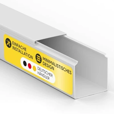 Abbildung von Kabelkanal aus hochwertigem PVC weiß Kabelleiste 2m 1 Stück 60x60mm