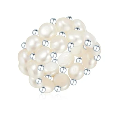 Abbildung von Valero Pearls Perlenring silber, aus Süßwasser Zuchtperlen