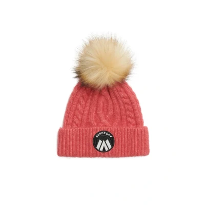 Abbildung von Superdry Cable LUXE Mütze, Damen, Größe: One Size, Cord pink