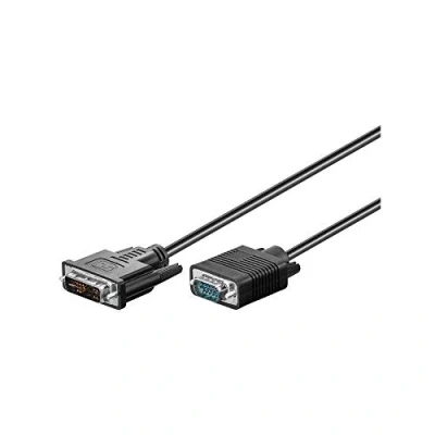 Abbildung von Goobay 50989 DVI A auf VGA Adapterkabel / Full HD 1080p Monitorkabel 12+5 Pin Stecker zu 15 polig Bildschirmkabel Schwarz 1m