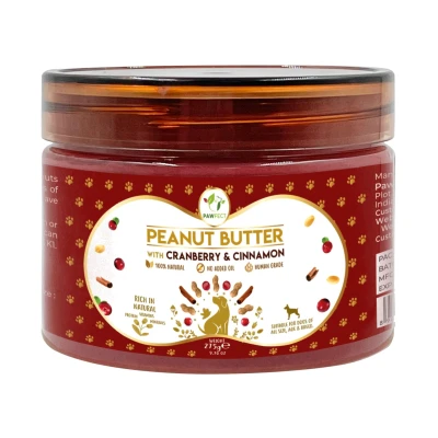 Abbildung von Pawfect Erdnussbutter fur hunde mit Cranberries und Zimt 275 g
