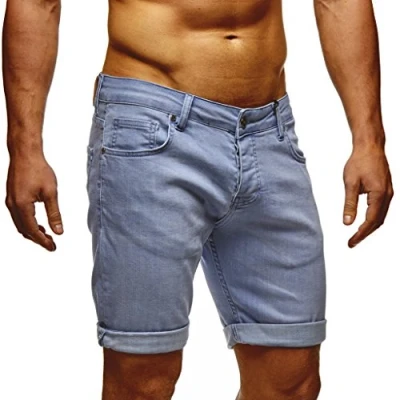 Abbildung von Leif Nelson Shorts Herren Kurze Hosen Männer Jeansshorts Denim Sommer Freizeithose Basic LN 1397