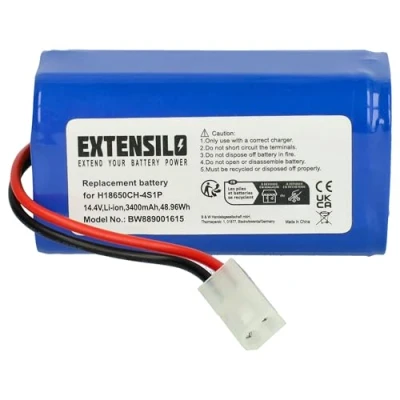 Abbildung von EXTENSILO Akku kompatibel mit Xiaomi Robot Vacuum E12, SKV4136GL, Mi Mop Essential Home Cleaner Heimroboter (3400 mAh, 14,4 V, Li Ion)