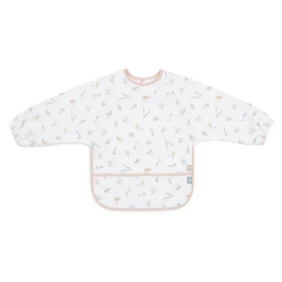 Abbildung von Jollein Lätzchen Mit Ärmeln Baby Lovely Birds Wasserdicht Klettverschluss Babylatz Sabberlätzchen