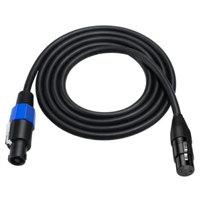 Abbildung von Halokny Speakon auf XLR Lautsprecherkabel, Buchse Stecker, Audio Adapter für DJ/PA Lautsprecherkabel mit Drehverschluss (Speakon Buchse, 3 m)