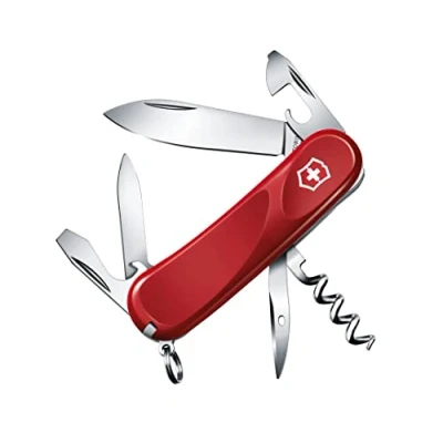Abbildung von Victorinox Schweizer Taschenmesser, Evolution 10, Multitool, Swiss Army Knife mit 13 Funktionen, Klinge, Dosenöffner, Schraubendreher 3 mm