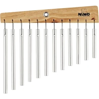 Abbildung von Nino Percussion Chimes mit Schlägel 12 Klangstäben für Kinder ab 4 Jahren Holz und Aluminium, Natur (NINO580)