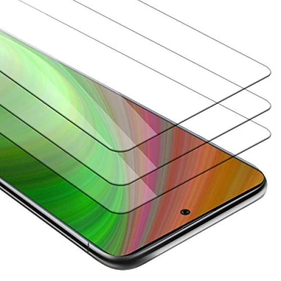 Abbildung von Cadorabo 3x Panzer Schutz Glas für Samsung Galaxy A71 4G 3 Stück Schutzfolie in Ultra Klar Hüllen freundlich Gehärtetes (Tempered) Dipslayschutz Folie 9H Härte Anti Kratzer