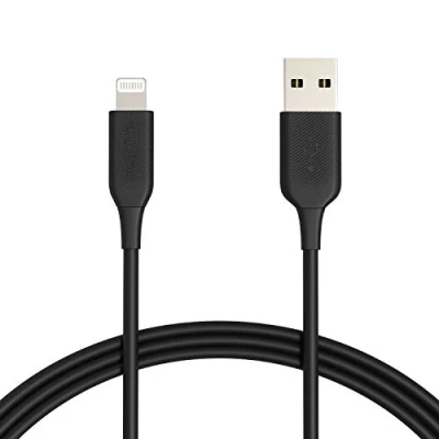 Abbildung von Amazon Basics Verbindungskabel, Lightning auf USB A Kabel, MFi zertifiziertes iPhone Ladegerät, Schwarz, 1.8 m, 2 Stück