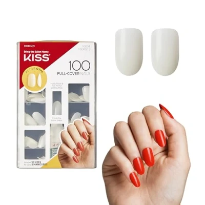 Abbildung von Kiss 100ps13 100 Count Active Oval Full Cover Nails by