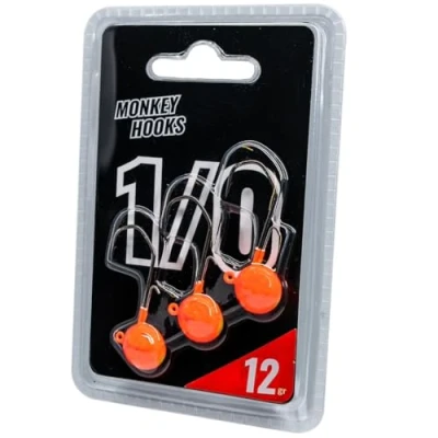 Abbildung von Monkey Lures Hook 1/0 Orange 12g Jigkopf (3 Stück)
