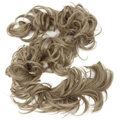 Abbildung von CAISHA XXL Haarteil Haargummi Hochsteckfrisuren Voluminös Gelockt Unordentlich Dutt Naturblond HW14