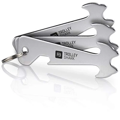 Abbildung von FABACH Schlüsselanhänger Trolley Shark Einkaufswagenlöser Einkaufswagenchip Einkaufschip (3 tlg)