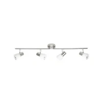 Abbildung von BRILLIANT Lampe Luca Spotrohr 4flg eisen/chrom/weiß 4x R50, E14, 40W, geeignet für Reflektorlampen (nicht enthalten) Arme drehbar/Köpfe schwenkbar