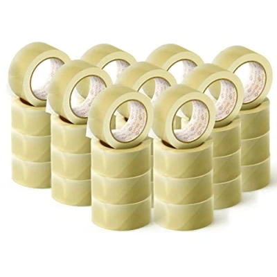 Abbildung von OFITURIA Transparentes Packband zum Verpacken von Kartons für Versand und Umzug. Siegel sichere widerstandsfähige Verpackungen (48 cms x 120 mts Transparente, 96 Rollos)