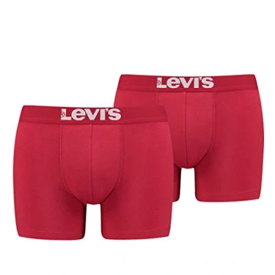 Abbildung von 8er Pack Herren Levis Solid Basic Boxer Brief Boxershorts Unterwäsche Pants, Farbe:186 Chili Pepper, Bekleidungsgröße:XL