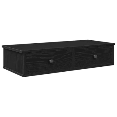 Abbildung von vidaXL Wandregal mit Schubladen Schwarz 80x31x17 cm Holzwerkstoff