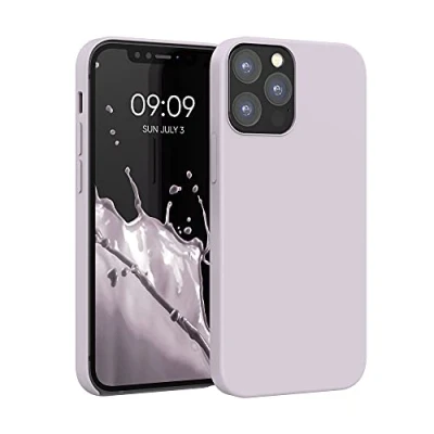 Abbildung von kwmobile Hülle kompatibel mit Apple iPhone 12 / Pro Silikon Handy Case Handyhülle weiche Oberfläche kabelloses Laden Purple Cloud