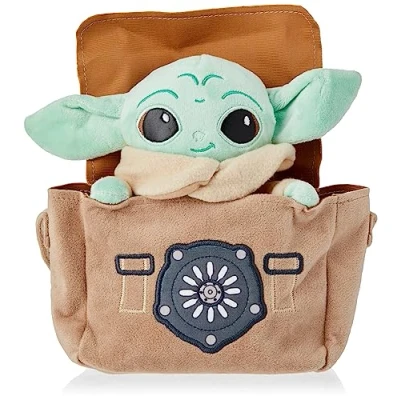 Abbildung von Simba Disney The Mandalorian Grogu with bag, cuddly toy (green/brown, 25 cm)
