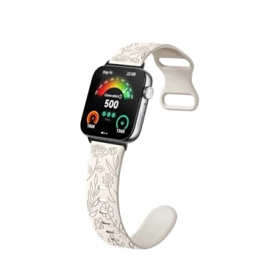Abbildung von KUWAI Silikon Armband Kompatibel mit Huawei Watch Fit 3 Armbänder, Weiches Sport Langlebig Floral Gravierte für Damen Ersatzarmband Uhrenarmband (10)
