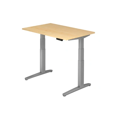Abbildung von Hammerbacher Schreibtisch XBHM12 Ahorn/Silber