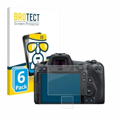 Abbildung von BROTECT Schutzglas für Canon EOS R5 (6 Stück) Schutzfolie Panzer Folie Glas [Extrem Kratzfest 9H, Anti Fingerprint, Ultra Transparent]