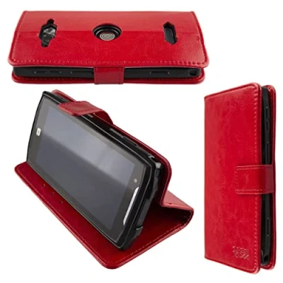 Abbildung von caseroxx Handy Hülle Tasche kompatibel mit Crosscall Core M5 Bookstyle Case Wallet in rot