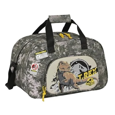 Abbildung von Safta Jurassic World Warning Sporttasche, Rucksack, ideal für Kinder verschiedener Altersgruppen, bequem und vielseitig, Qualität Widerstandsfähigkeit, 40 x 23 24 cm, grau, Estándar,