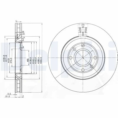 Abbildung von Bremsscheibe DELPHI BG3529