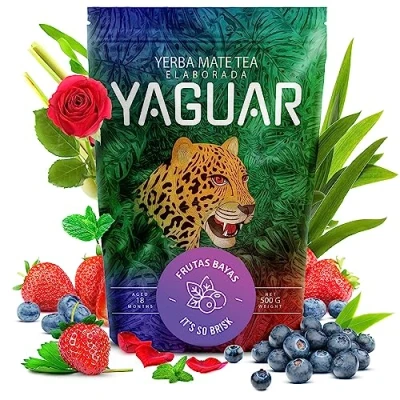 Abbildung von Yaguar Frutas Bayas 500 g Der feine Früchte Mate Tee Perfekt für Anfänger großer Koffeingehalt brasilianischer Erfrischender 0,5 kg