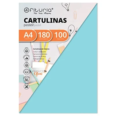 Abbildung von Pack 100 Cartulinas Color Azul ClaroTamaño A4 180g
