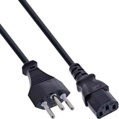 Abbildung von InLine 16653R Netzkabel, Netzstecker Schweiz auf Kaltgerätestecker C13, 3m